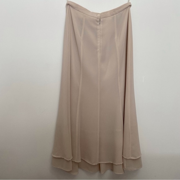 Joseph Ribkoff Nude Crepe Midi Skirt Size 8 Romantic Feminine Oldies Chic - Picture 5 of 12